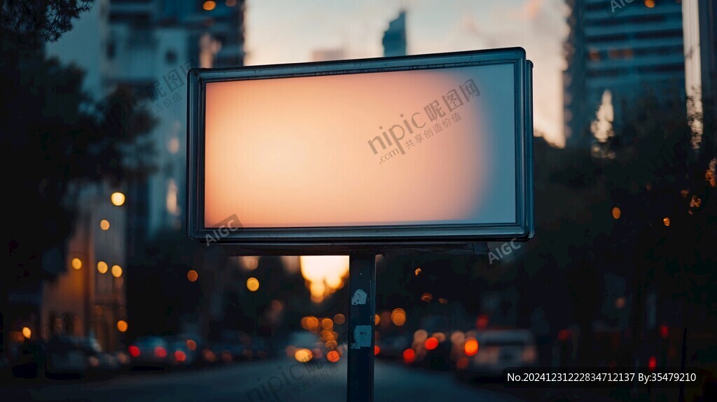 城市夜晚廣告牌