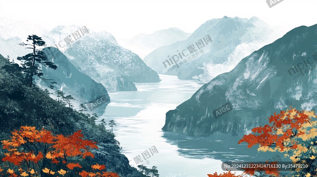 長江流域插畫