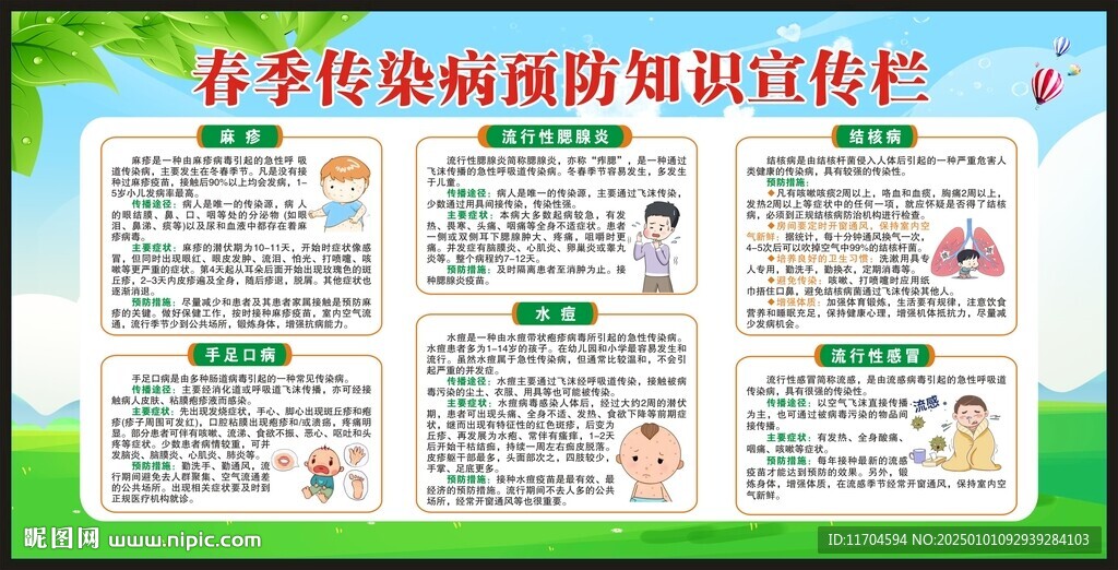 春季傳染病知識宣傳欄