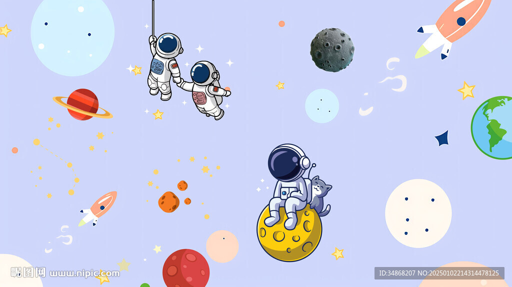 卡通星空宇宙背景