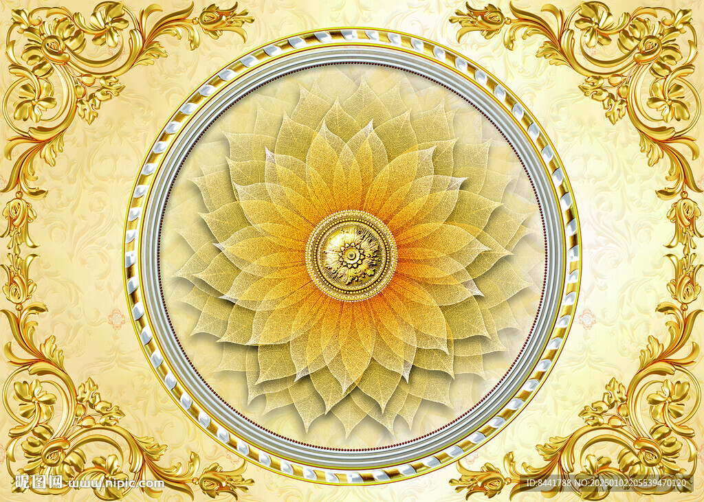 金色立體花紋