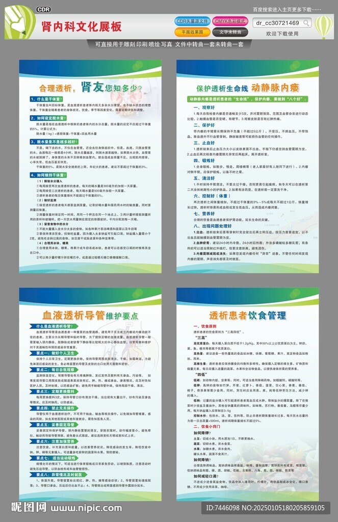 腎內(nèi)科文化展板合理透析