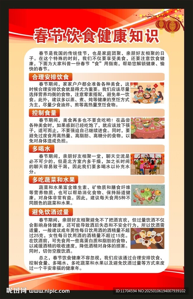 春節(jié)飲食健康知識海報