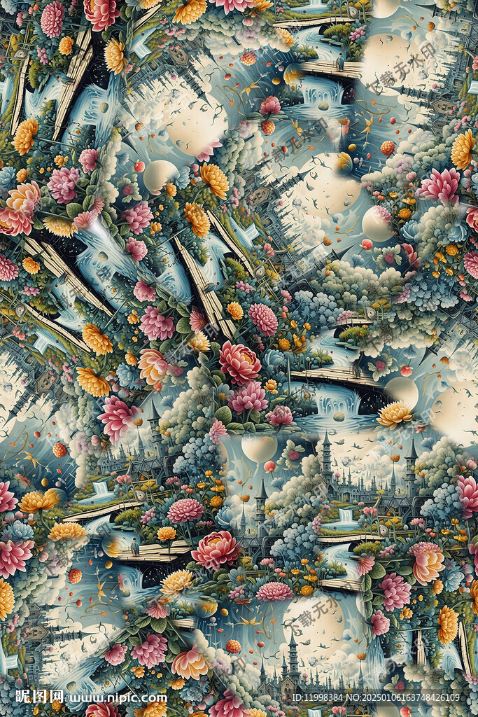 卡通花卉圖案