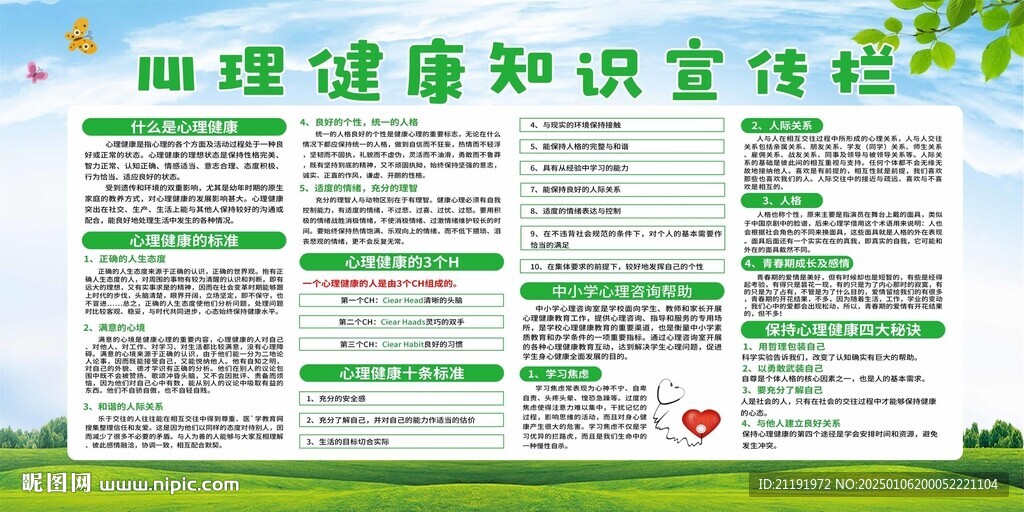 心理健康知識宣傳欄