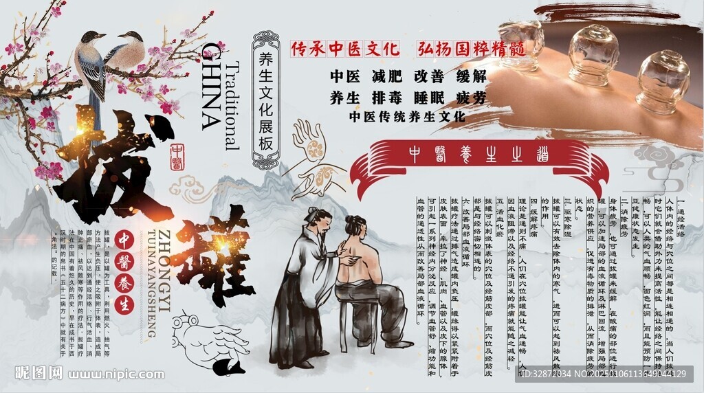 拔罐背景墻
