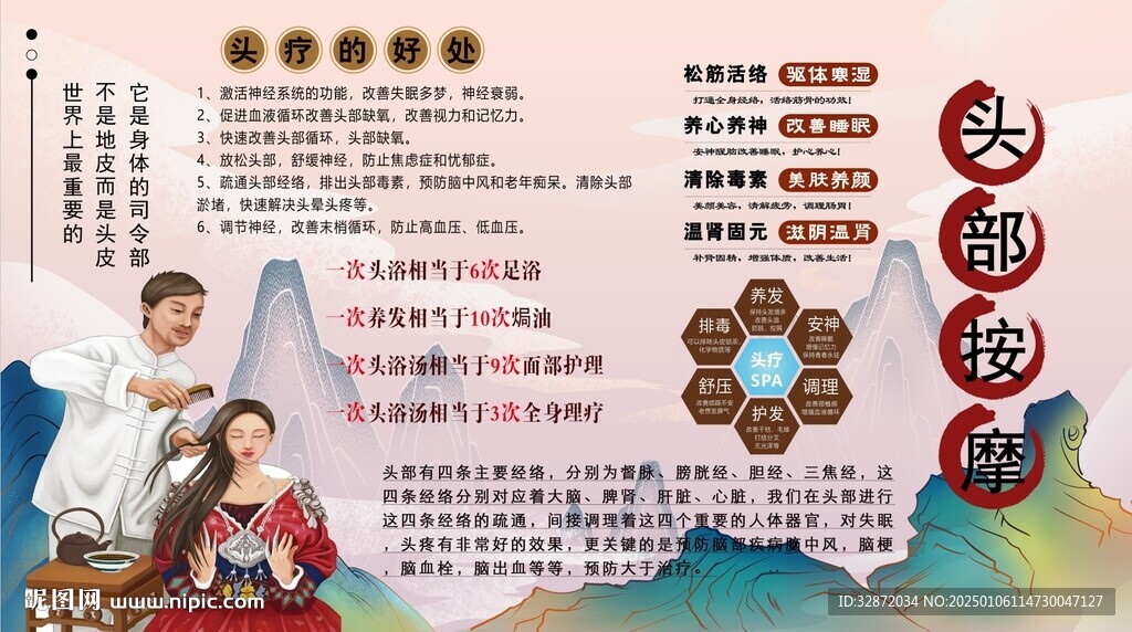 頭部按摩背景墻