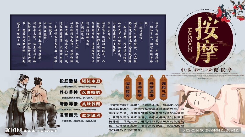 全身按摩背景墻