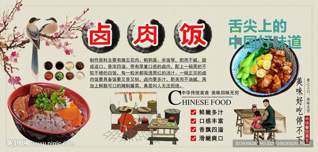 鹵肉飯背景墻