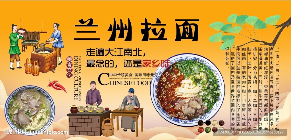 蘭州拉面背景墻