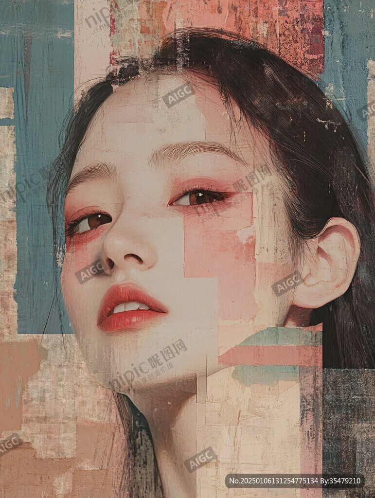 網紅粉重彩畫