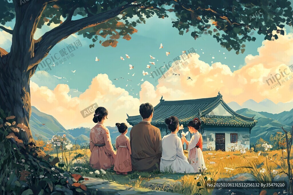 合家歡插畫