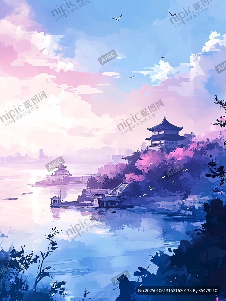 插畫愛晚亭