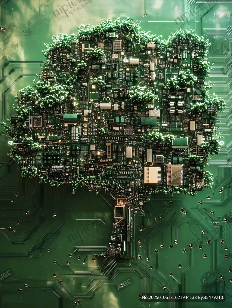 雜亂電路云朵
