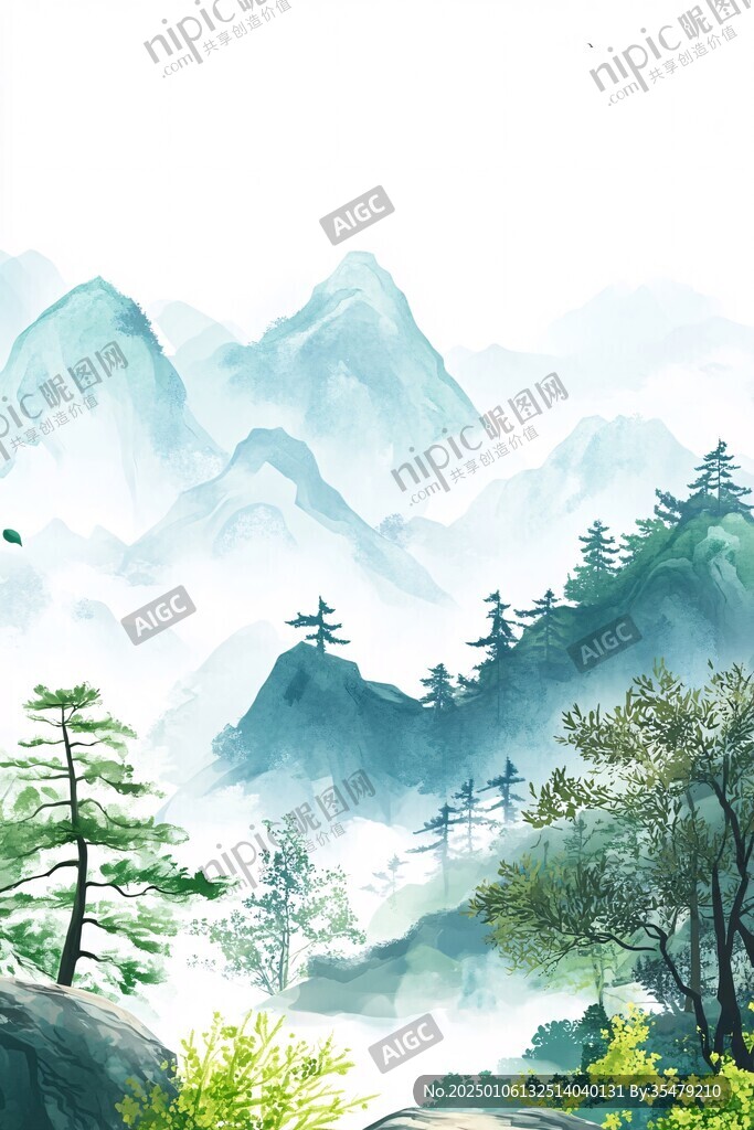 手繪山閃屏