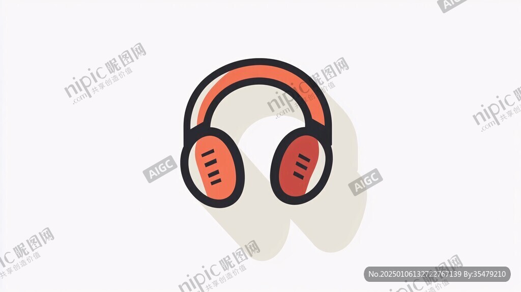 抽象戴耳麥標志