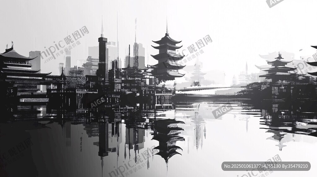 水墨風建筑群