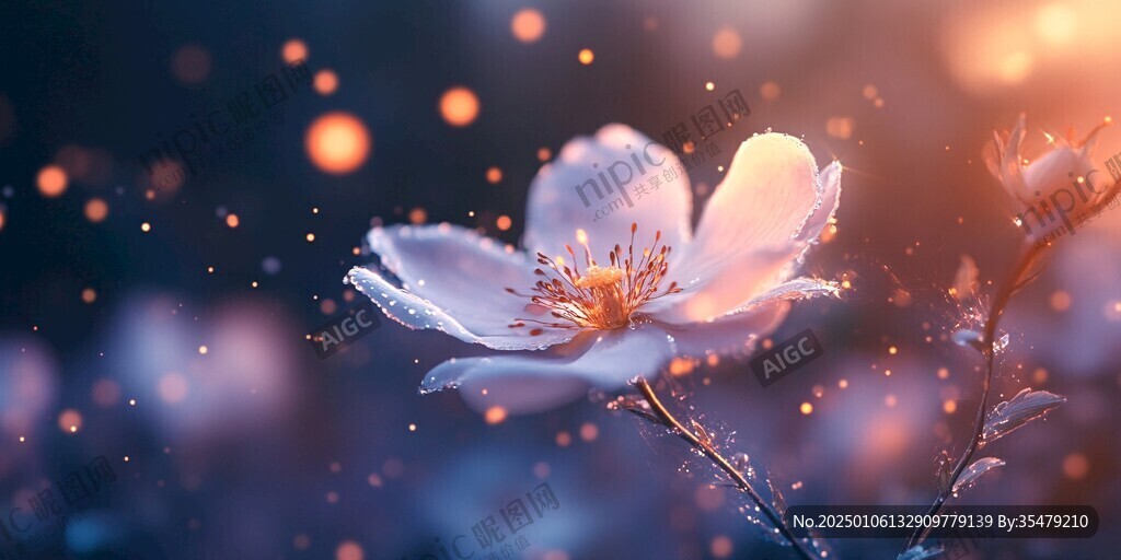 星光背景梅花花朵
