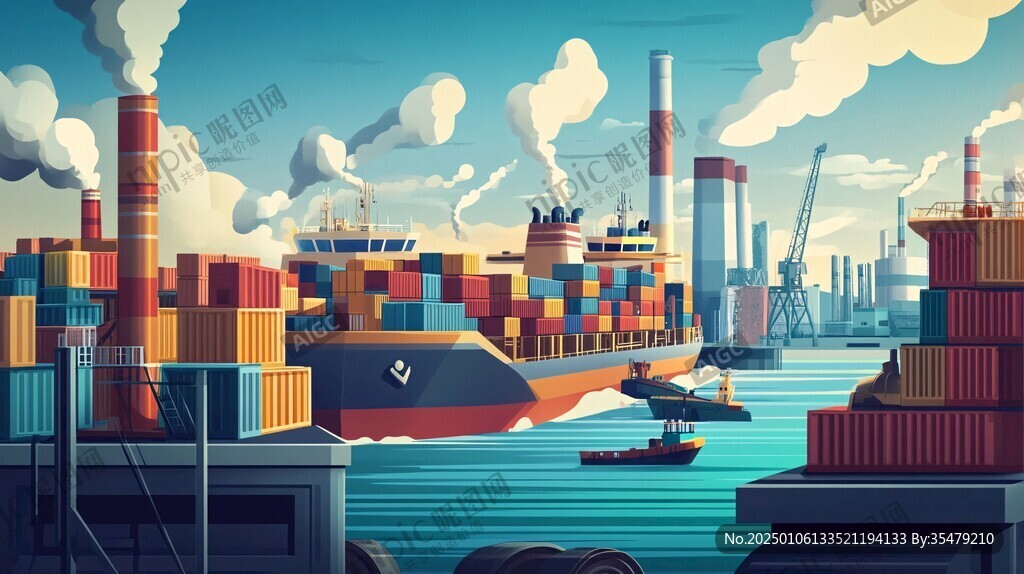 海港插畫
