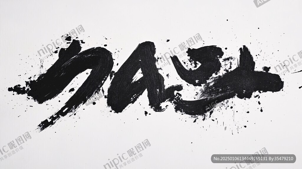 抽象水墨一字