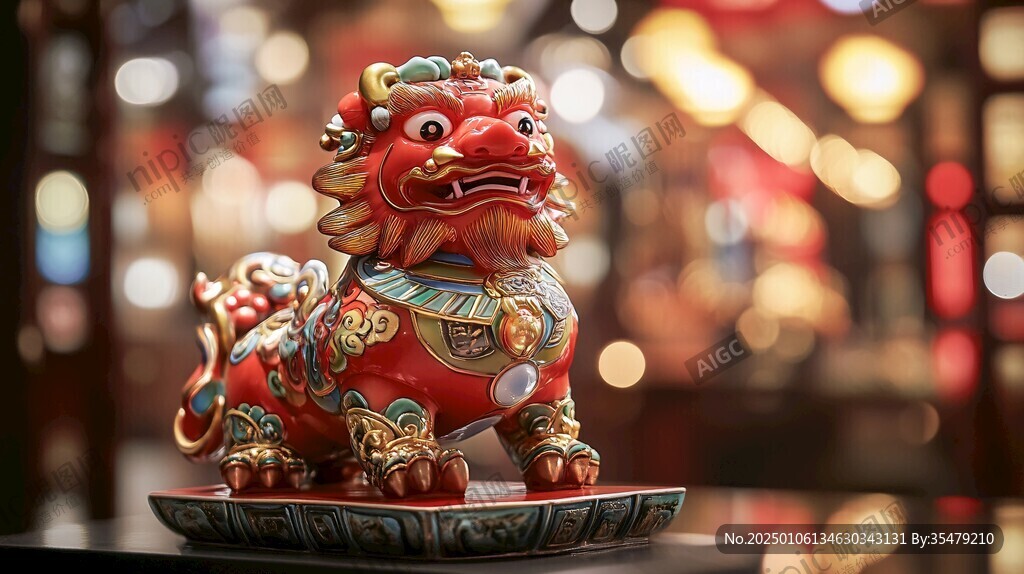 舞獅擺件