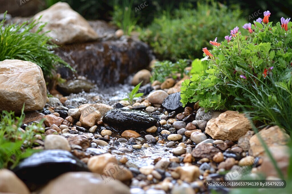 鵝卵石水景