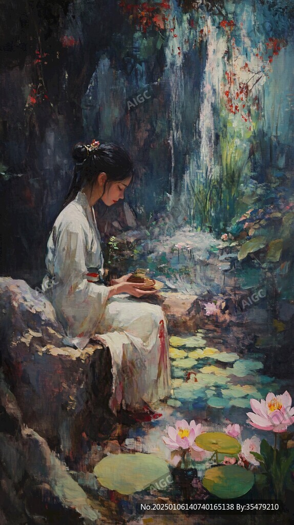 仕女采蓮