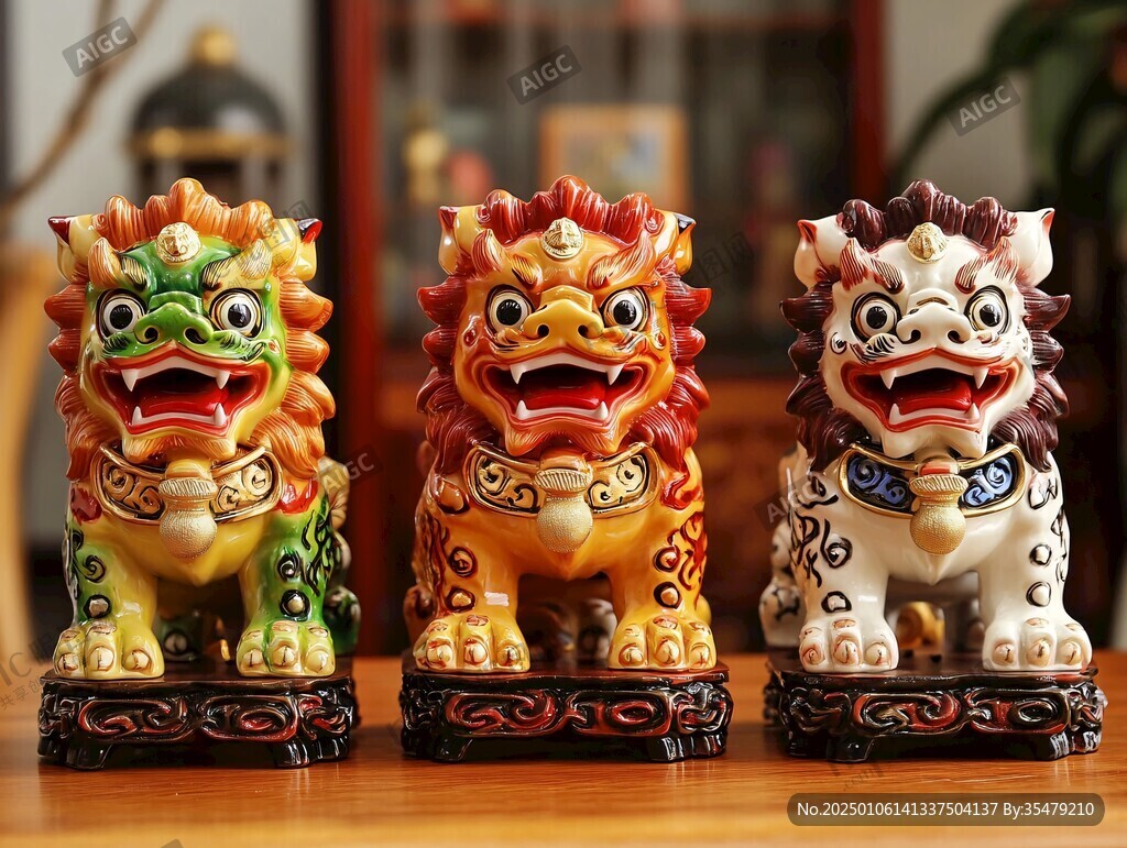 太獅少獅擺件