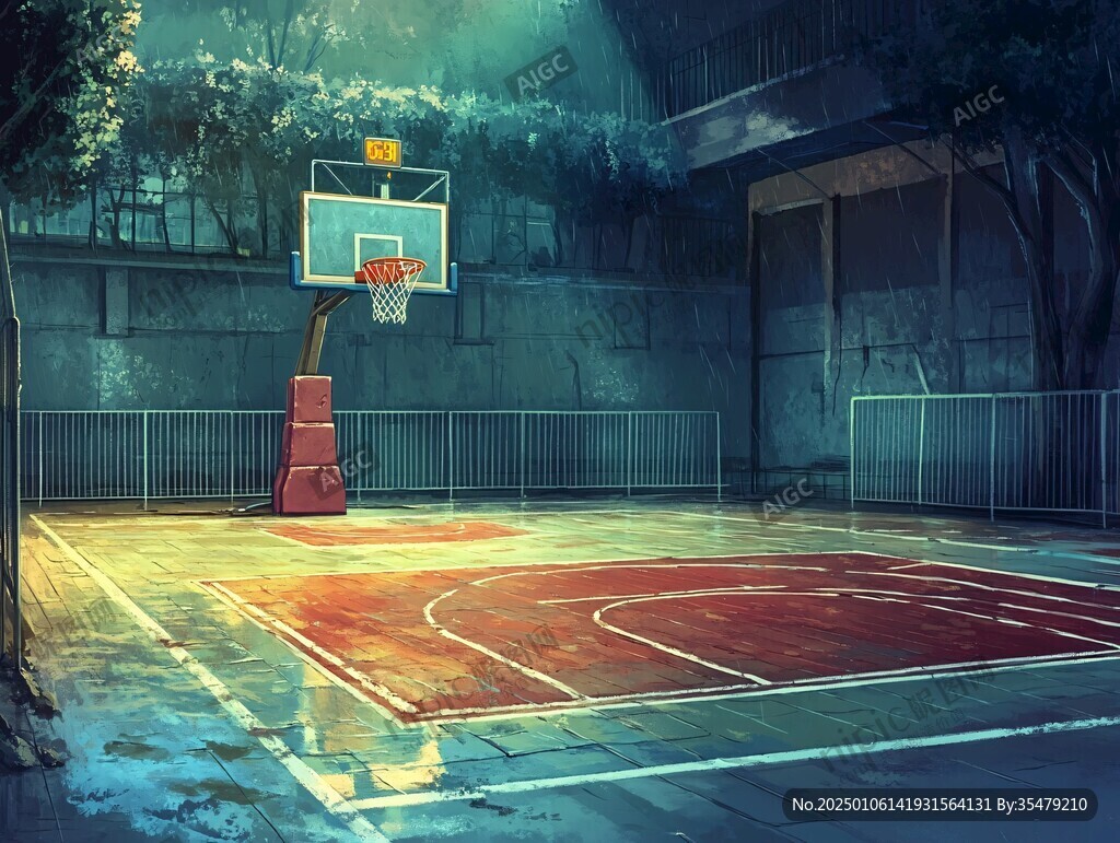 雨天的籃球場