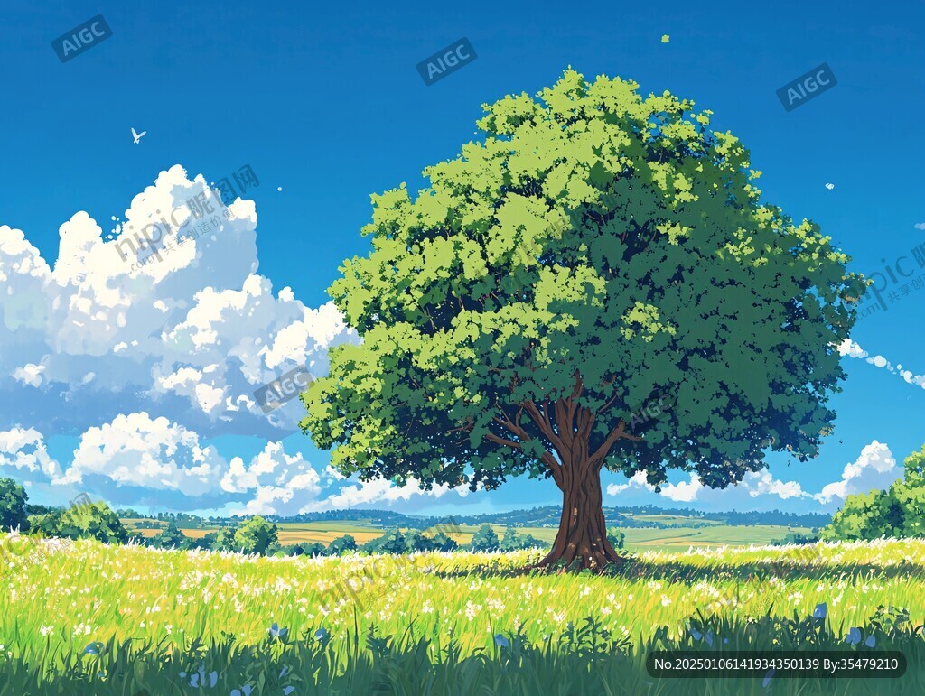 夏天大樹乘涼