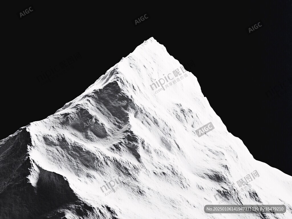 雪峰特寫黑白片