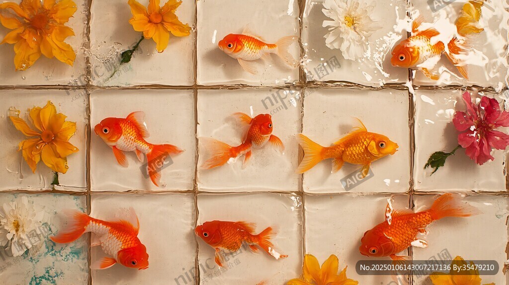 金魚背景墻
