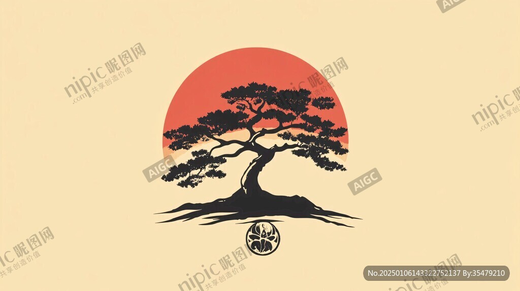 簡潔古松