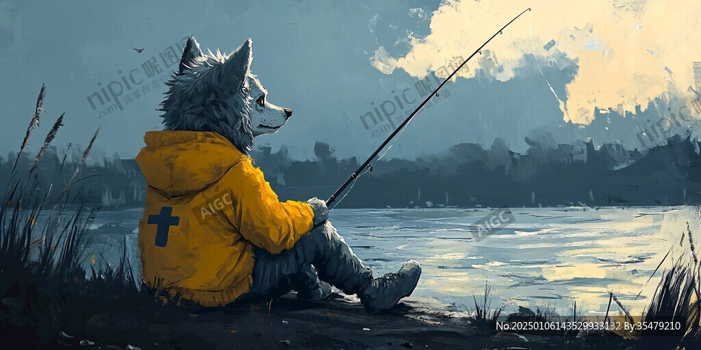 插畫釣魚
