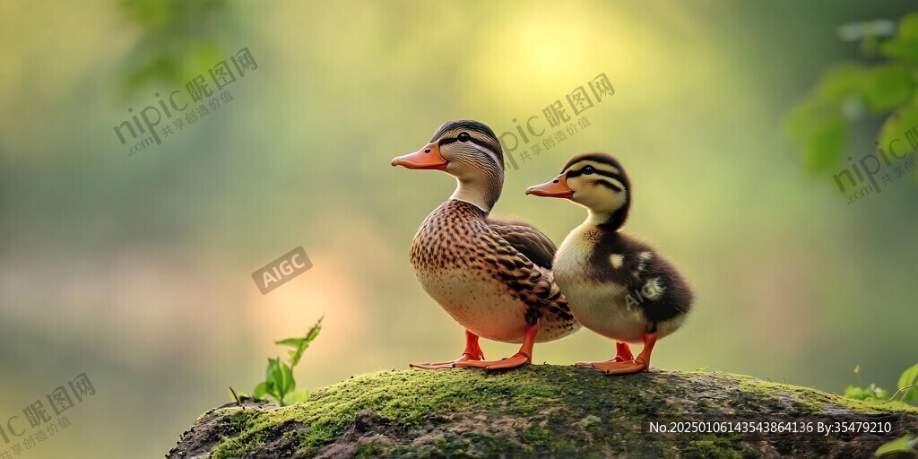 綠頭鴨一家