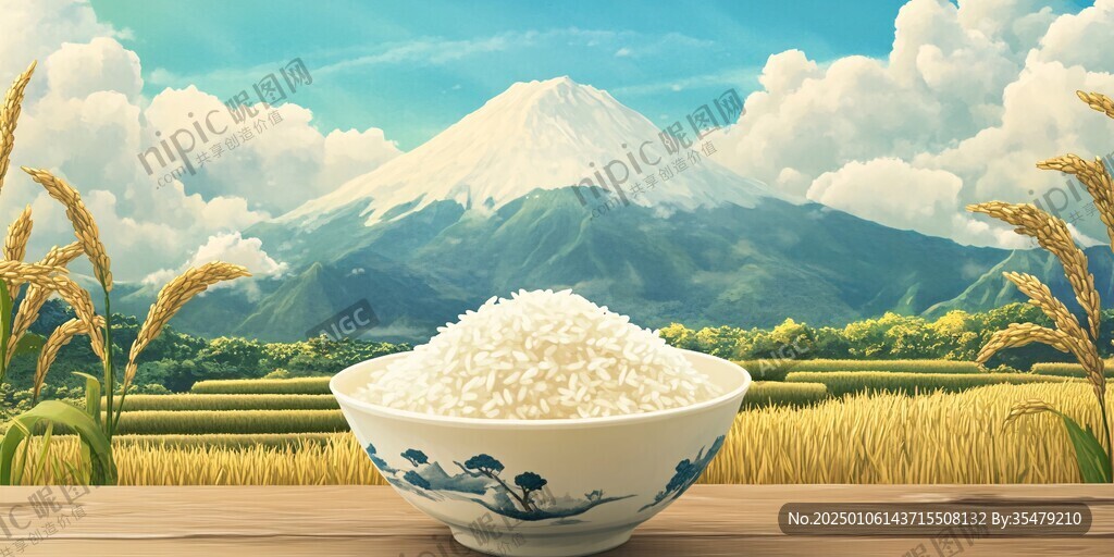 米飯全景圖片