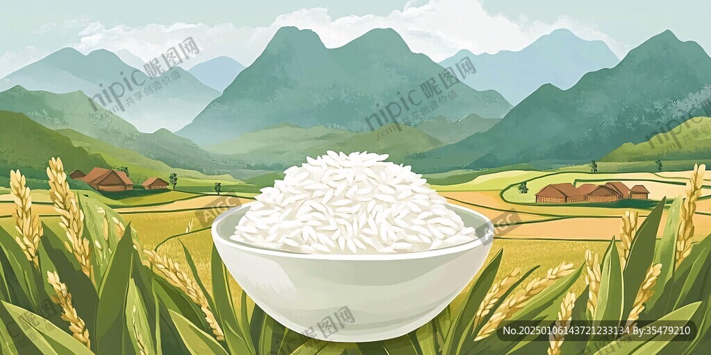 桓仁大米插畫(huà)