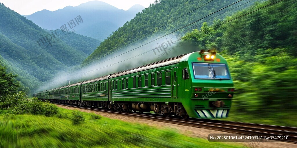 行駛的綠皮車