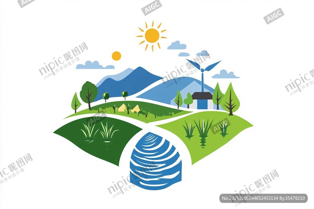 原創插畫風景標志