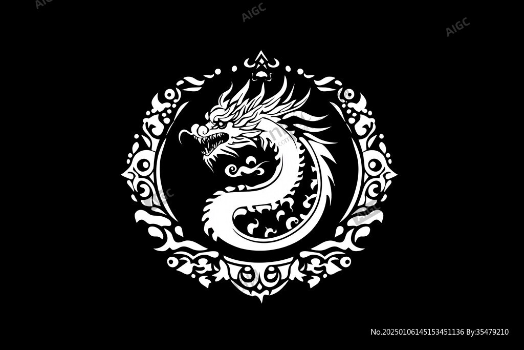 圓形龍插畫