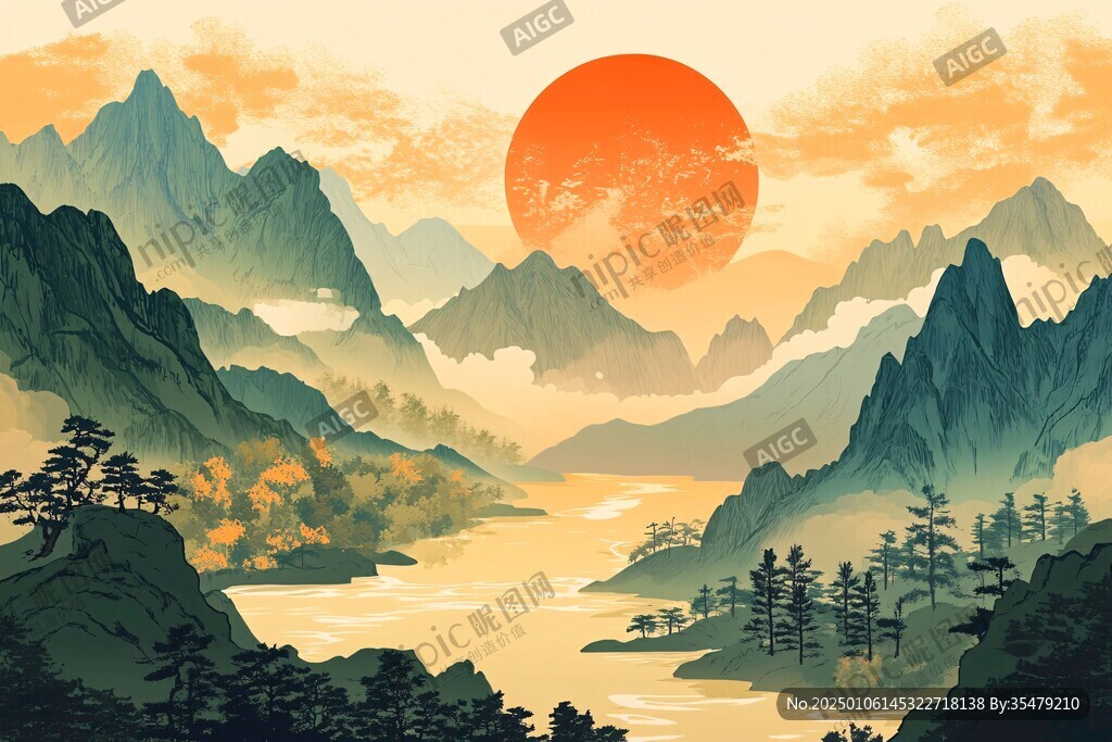 山河插畫