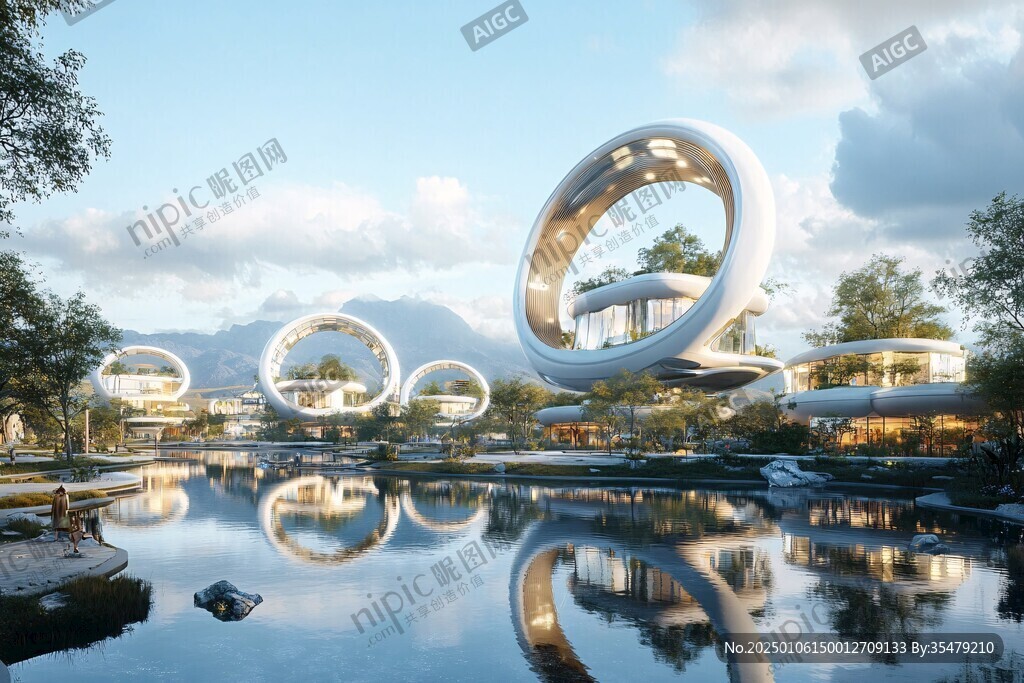 魅力雄安市懸浮島設(shè)計