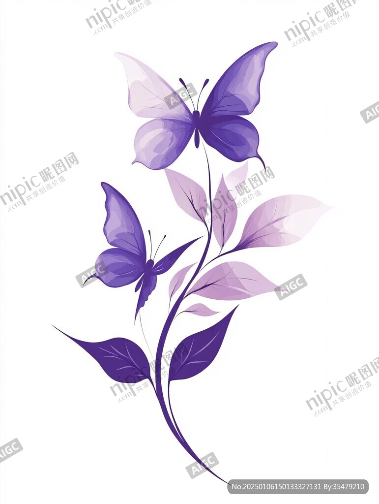 蝴蝶花插畫