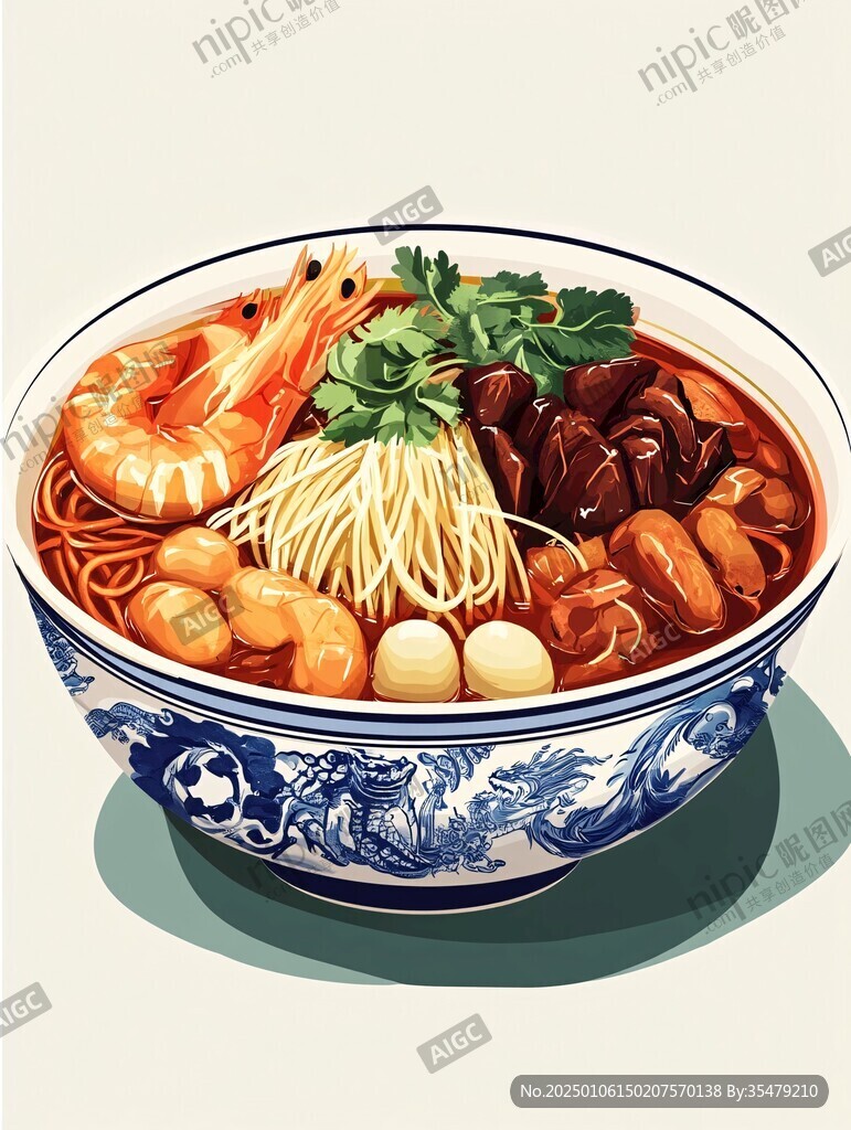 肥腸面插畫