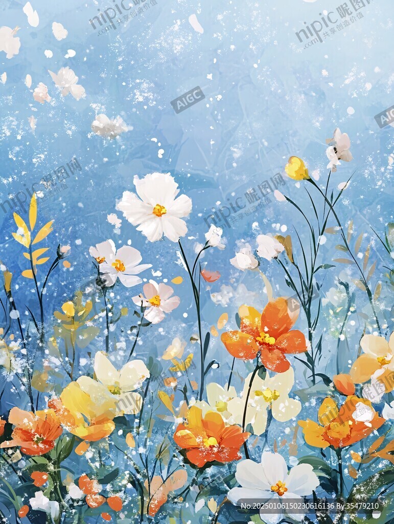 花朵插畫(huà)溫馨