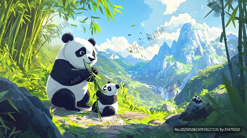 熊貓包裝插畫
