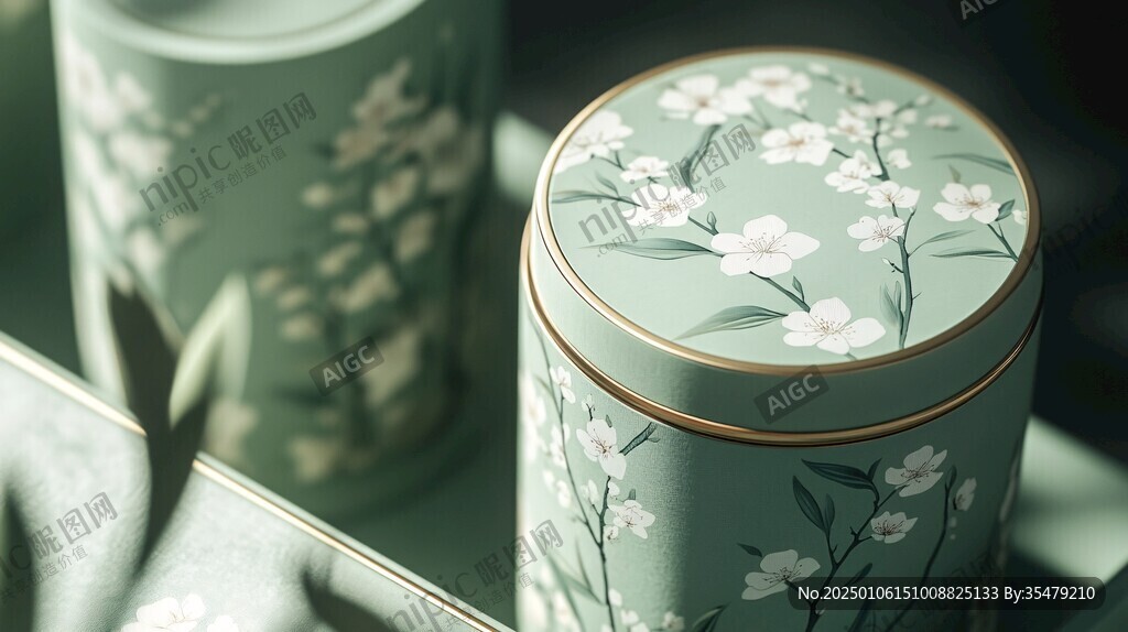 茶葉罐包裝插畫