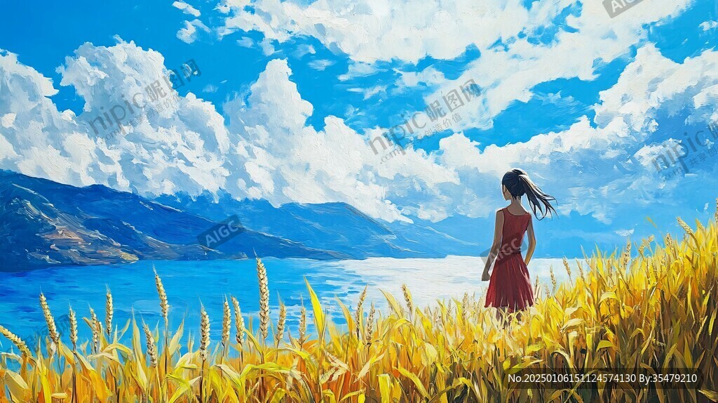 女孩風(fēng)景畫