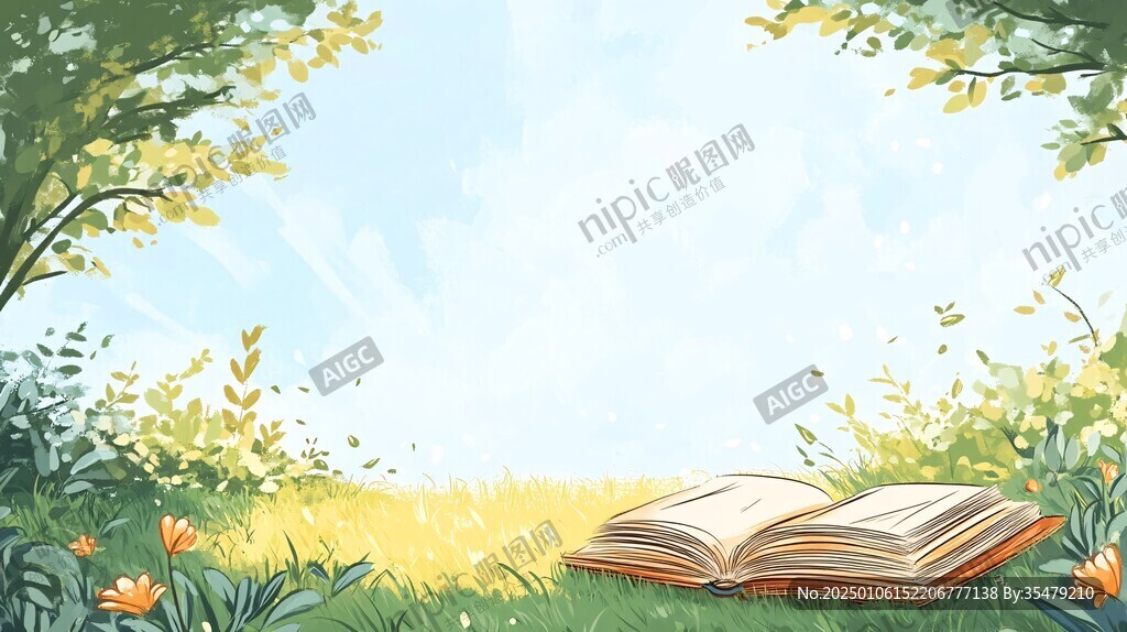手繪草木圖書插畫