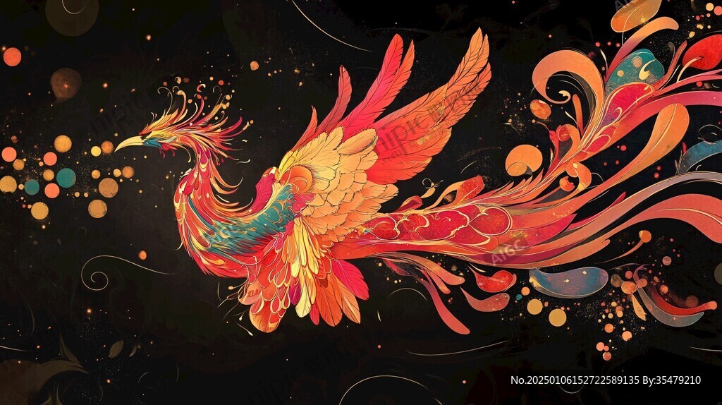 鳳凰包裝插畫